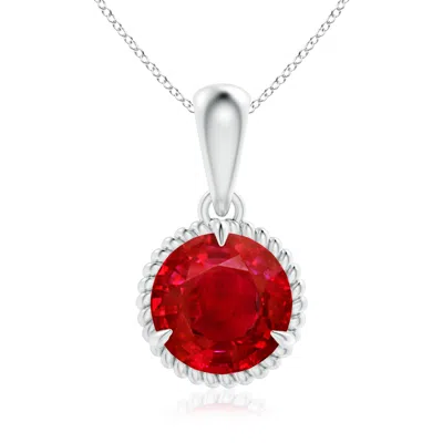 ANGARA ROPE-FRAMED CLAW-SET RUBY SOLITAIRE PENDANT