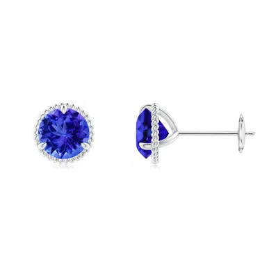 ANGARA ROPE FRAMED CLAW-SET TANZANITE MARTINI STUD EARRINGS