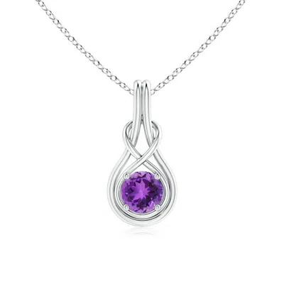 ANGARA ROUND AMETHYST SOLITAIRE INFINITY KNOT PENDANT