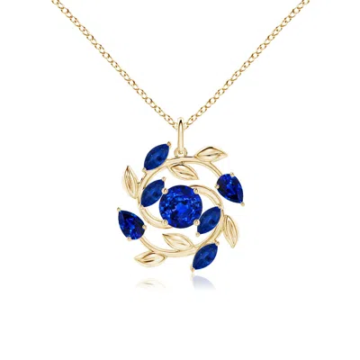 ANGARA ROUND AND MARQUISE SAPPHIRE OLIVE BRANCH PENDANT
