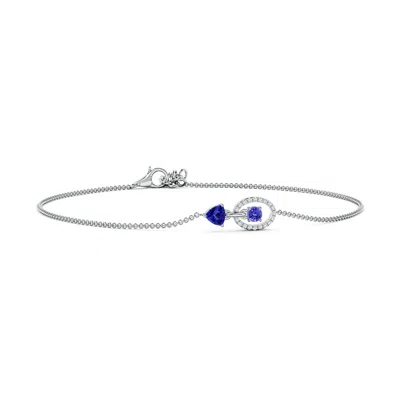 ANGARA ROUND & TRILLION TANZANITE SAGITTARIUS TWO STONE BRACELET