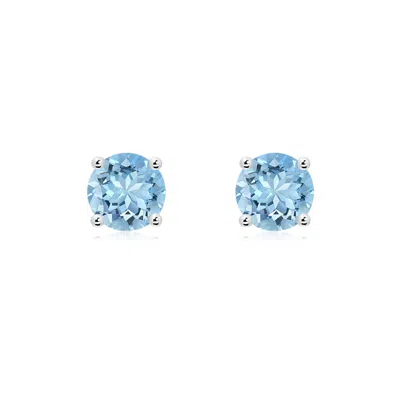 ANGARA ROUND AQUAMARINE STUD EARRINGS