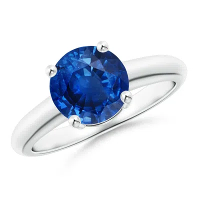 ANGARA ROUND BLUE SAPPHIRE SOLITAIRE ENGAGEMENT RING