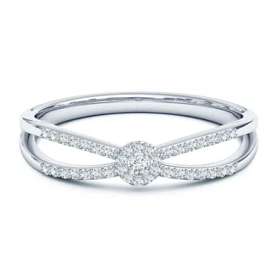 ANGARA ROUND DIAMOND CLUSTER SPLIT SHANK PROMISE RING