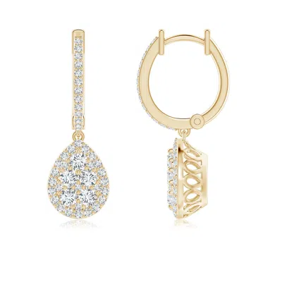 ANGARA ROUND DIAMOND CLUSTER TEARDROP EARRINGS
