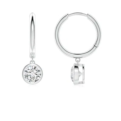 ANGARA ROUND DIAMOND HOOP DROP EARRINGS