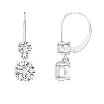 ANGARA ROUND DIAMOND LEVERBACK DANGLE EARRINGS WITH DIAMOND