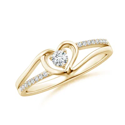 ANGARA ROUND DIAMOND SPLIT SHANK HEART PROMISE RING
