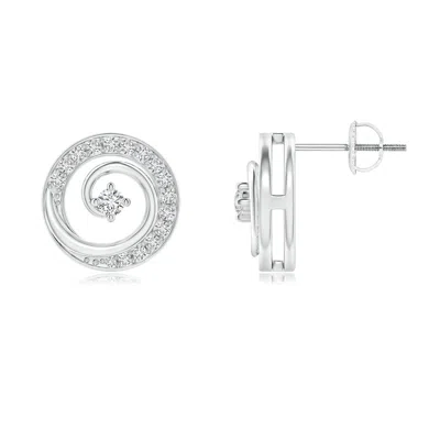 ANGARA ROUND DIAMOND STUDDED CONCENTRIC CIRCLE EARRINGS