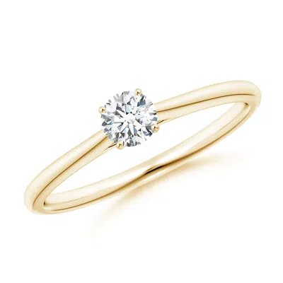 ANGARA ROUND DIAMOND TAPERED CATHEDRAL SOLITAIRE ENGAGEMENT RING