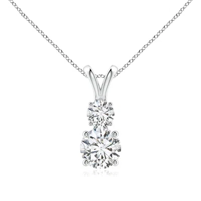 ANGARA ROUND DIAMOND TWO STONE PENDANT