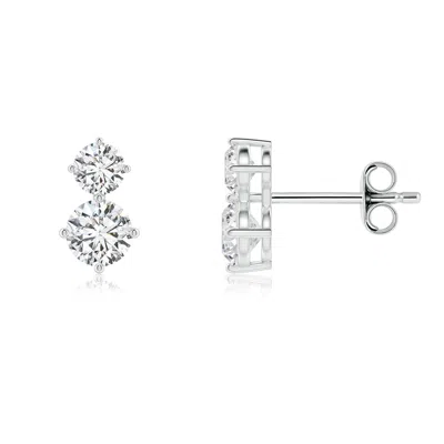 ANGARA ROUND DIAMOND TWO STONE STUD EARRINGS