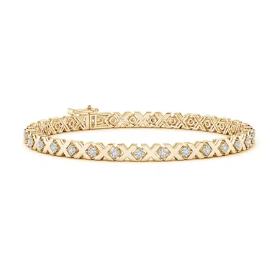 ANGARA ROUND DIAMOND 'X' MOTIF STACKABLE BRACELET