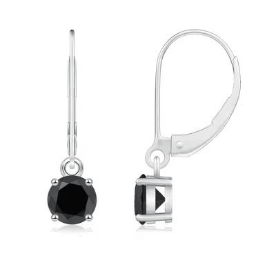 ANGARA ROUND ENHANCED BLACK DIAMOND LEVERBACK EARRINGS