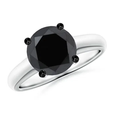 ANGARA ROUND ENHANCED BLACK DIAMOND SOLITAIRE ENGAGEMENT RING