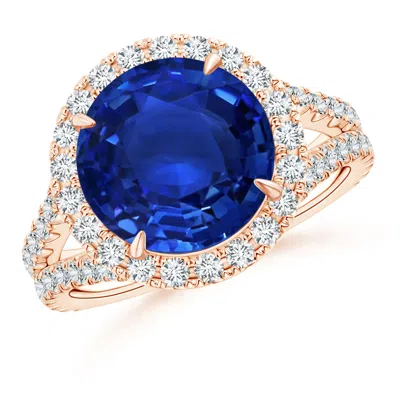 ANGARA ROUND GIA CERTIFIED CEYLON SAPPHIRE SPLIT SHANK RING