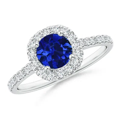 ANGARA ROUND GIA CERTIFIED SAPPHIRE HALO RING WITH DIAMOND ACCENTS