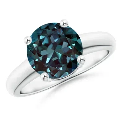 ANGARA ROUND LAB-GROWN ALEXANDRITE SOLITAIRE ENGAGEMENT RING