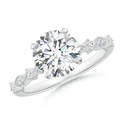 ANGARA ROUND LAB-GROWN DIAMOND ENGAGEMENT RING WITH MARQUISE MOTIFS