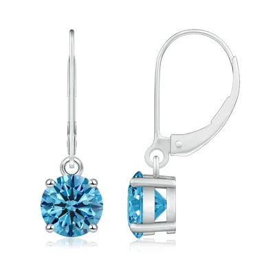 ANGARA ROUND LAB-GROWN FANCY INTENSE BLUE DIAMOND LEVERBACK EARRINGS