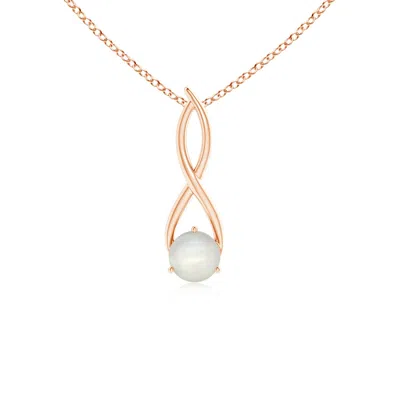 ANGARA ROUND MOONSTONE INFINITY TWIST PENDANT