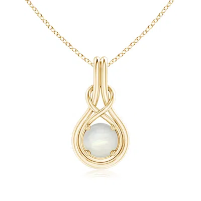 ANGARA ROUND MOONSTONE SOLITAIRE INFINITY KNOT PENDANT