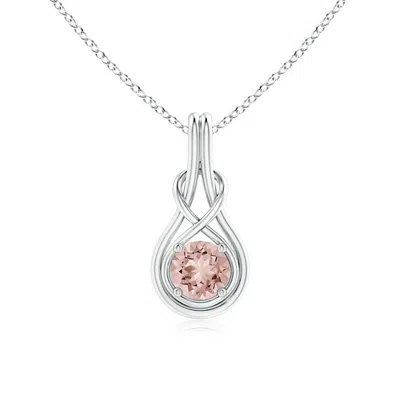 ANGARA ROUND MORGANITE SOLITAIRE INFINITY KNOT PENDANT