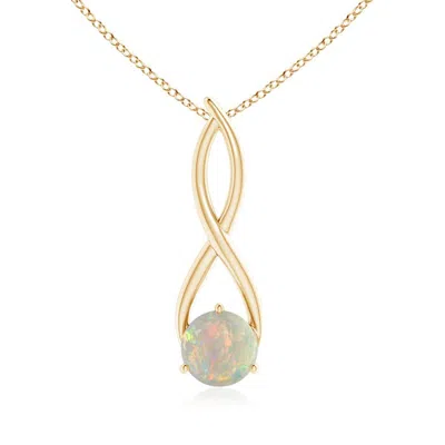 ANGARA ROUND OPAL INFINITY TWIST PENDANT