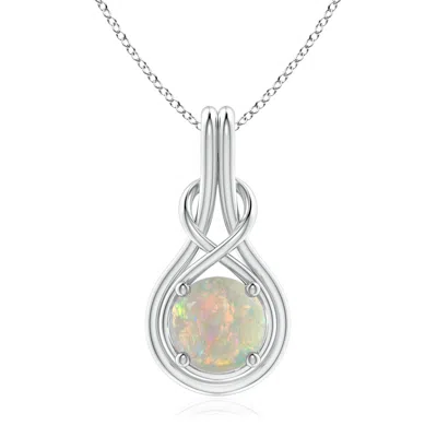 ANGARA ROUND OPAL SOLITAIRE INFINITY KNOT PENDANT