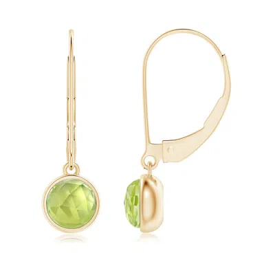 ANGARA ROUND PERIDOT SOLITAIRE DROP EARRINGS WITH LEVERBACK