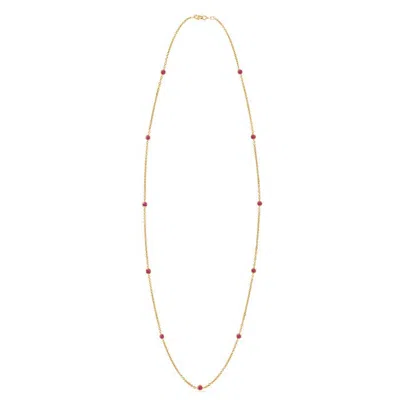 ANGARA ROUND PINK SAPPHIRE STATION NECKLACE