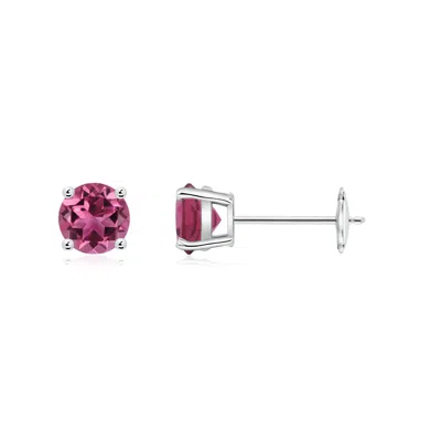 ANGARA ROUND PINK TOURMALINE STUD EARRINGS