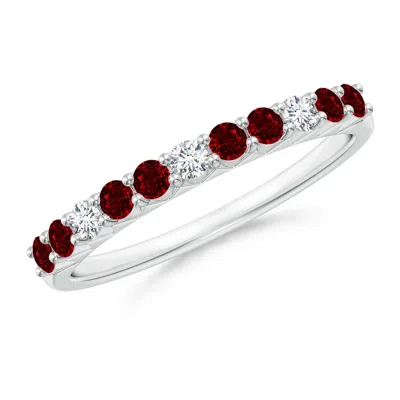 ANGARA ROUND RUBY AND DIAMOND HALF ETERNITY WEDDING RING