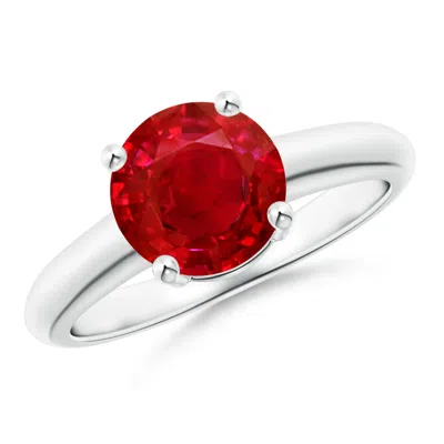 ANGARA ROUND RUBY SOLITAIRE ENGAGEMENT RING