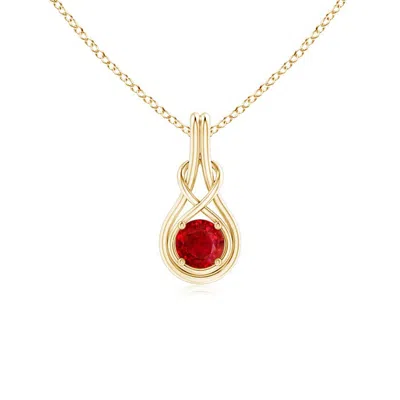 ANGARA ROUND RUBY SOLITAIRE INFINITY KNOT PENDANT
