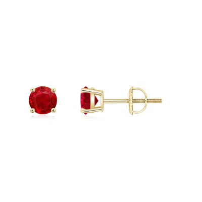ANGARA ROUND RUBY STUD EARRINGS