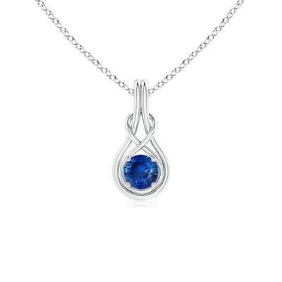 ANGARA ROUND SAPPHIRE SOLITAIRE INFINITY KNOT PENDANT