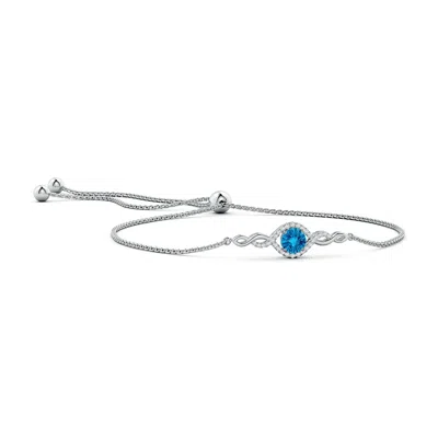 ANGARA ROUND SWISS BLUE TOPAZ INFINITY BOLO BRACELET