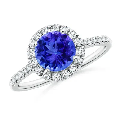 ANGARA ROUND TANZANITE HALO RING WITH DIAMOND ACCENTS