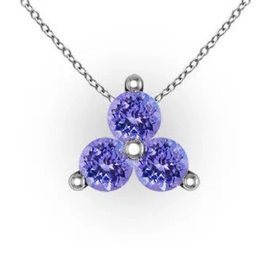 ANGARA ROUND TANZANITE THREE STONE PENDANT