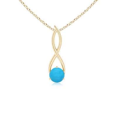 ANGARA ROUND TURQUOISE INFINITY TWIST PENDANT