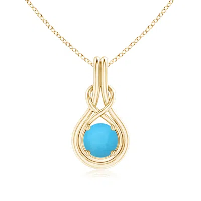 ANGARA ROUND TURQUOISE SOLITAIRE INFINITY KNOT PENDANT