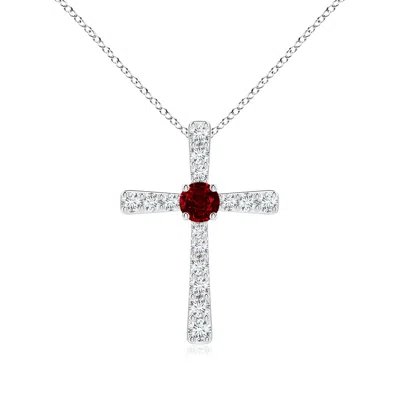 ANGARA RUBY AND DIAMOND CROSS PENDANT