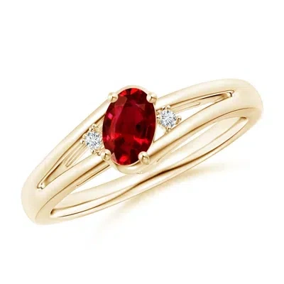 ANGARA RUBY AND DIAMOND SPLIT SHANK RING