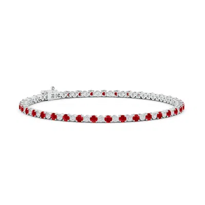 ANGARA RUBY AND ILLUSION DIAMOND TENNIS BRACELET