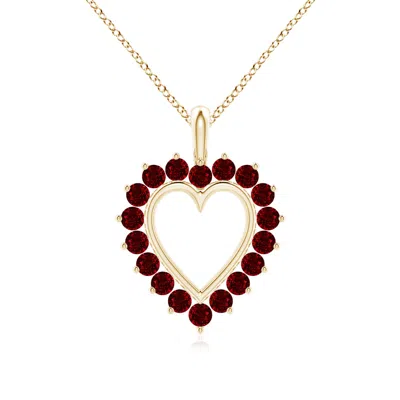 ANGARA RUBY OPEN HEART V-BALE PENDANT