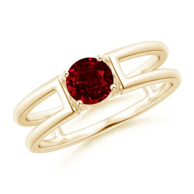 ANGARA RUBY SOLITAIRE PARALLEL SPLIT SHANK ENGAGEMENT RING