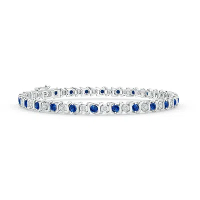 ANGARA S CURL SAPPHIRE AND DIAMOND TENNIS BRACELET