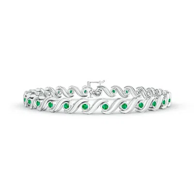 ANGARA S SWIRL LINK ILLUSION EMERALD TENNIS BRACELET