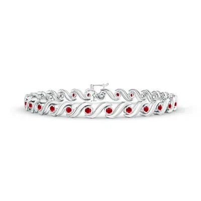 ANGARA S SWIRL LINK ILLUSION RUBY TENNIS BRACELET